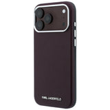 Karl Lagerfeld iPhone 17 Pro Max/iPhone 18 Pro Max Skal Grained Elongated Logo Burgundy