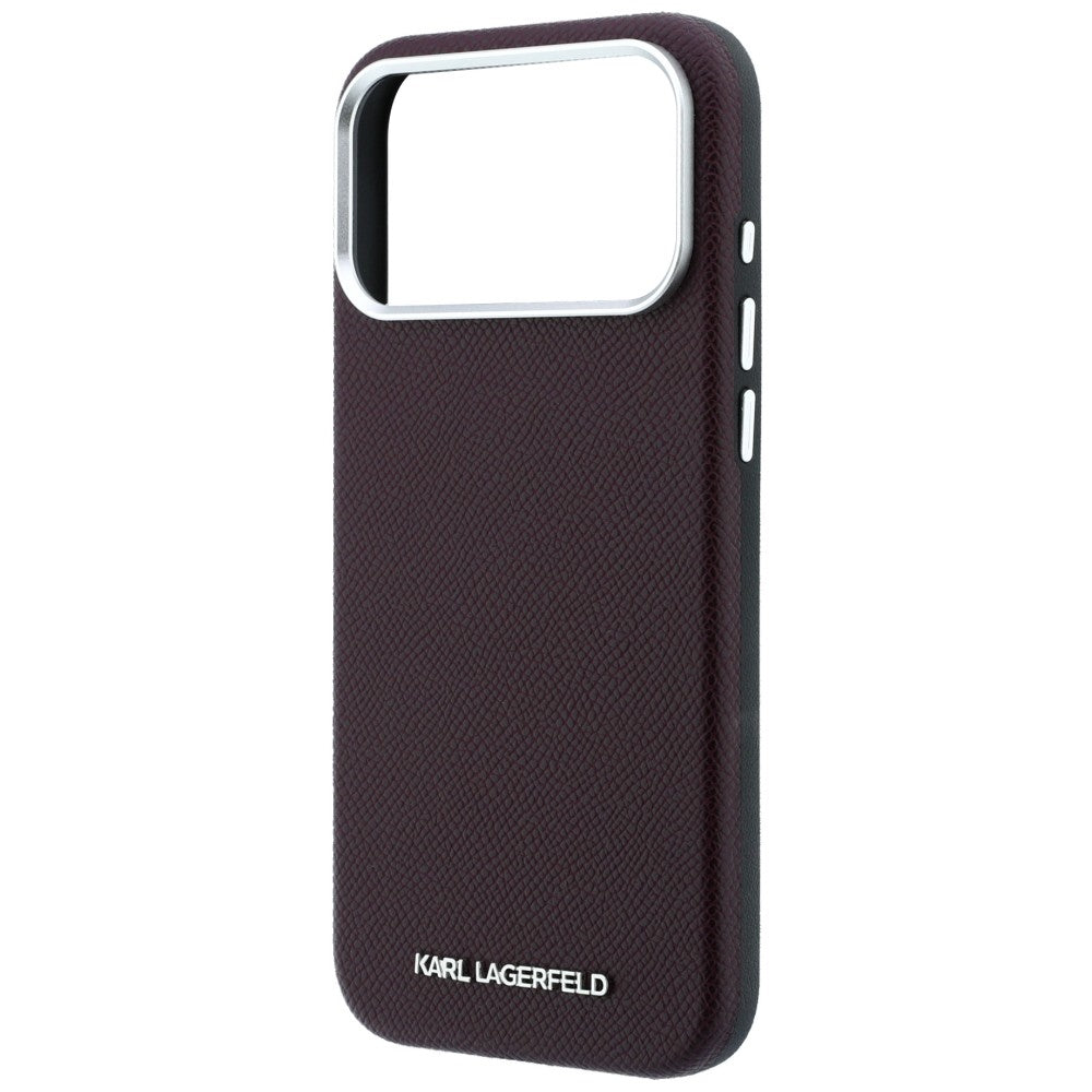 Karl Lagerfeld iPhone 17 Pro Max/iPhone 18 Pro Max Skal Grained Elongated Logo Burgundy