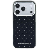 Karl Lagerfeld iPhone 17 Pro/iPhone 18 Pro Skal Rhinestones Electroplated Logo Svart