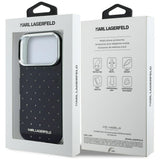 Karl Lagerfeld iPhone 17 Pro/iPhone 18 Pro Skal Rhinestones Electroplated Logo Svart