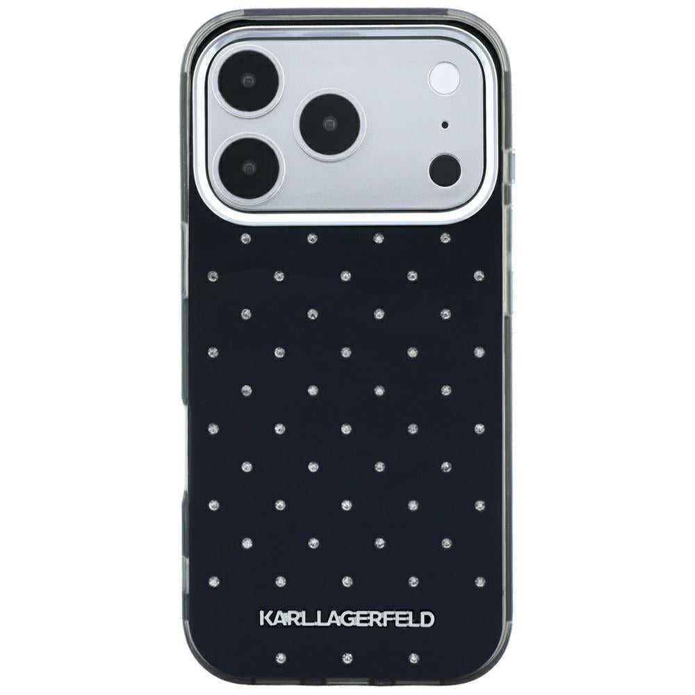 Karl Lagerfeld iPhone 17 Pro Max/iPhone 18 Pro Max Skal Rhinestones Electroplated Logo Svart