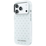 Karl Lagerfeld iPhone 17 Pro/iPhone 18 Pro Skal Rhinestones Electroplated Logo Vit