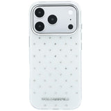 Karl Lagerfeld iPhone 17 Pro/iPhone 18 Pro Skal Rhinestones Electroplated Logo Vit