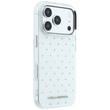 Karl Lagerfeld iPhone 17 Pro/iPhone 18 Pro Skal Rhinestones Electroplated Logo Vit