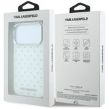 Karl Lagerfeld iPhone 17 Pro/iPhone 18 Pro Skal Rhinestones Electroplated Logo Vit