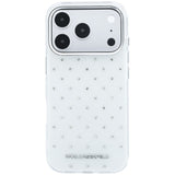 Karl Lagerfeld iPhone 17 Pro Max/iPhone 18 Pro Max Skal Rhinestones Electroplated Logo Vit
