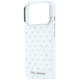 Karl Lagerfeld iPhone 17 Pro Max/iPhone 18 Pro Max Skal Rhinestones Electroplated Logo Vit