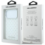 Karl Lagerfeld iPhone 17 Pro Max/iPhone 18 Pro Max Skal Rhinestones Electroplated Logo Vit