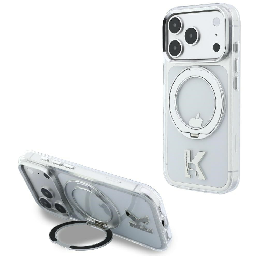 Karl Lagerfeld iPhone 17 Pro/iPhone 18 Pro Skal Ring Stand Kameo Transparent