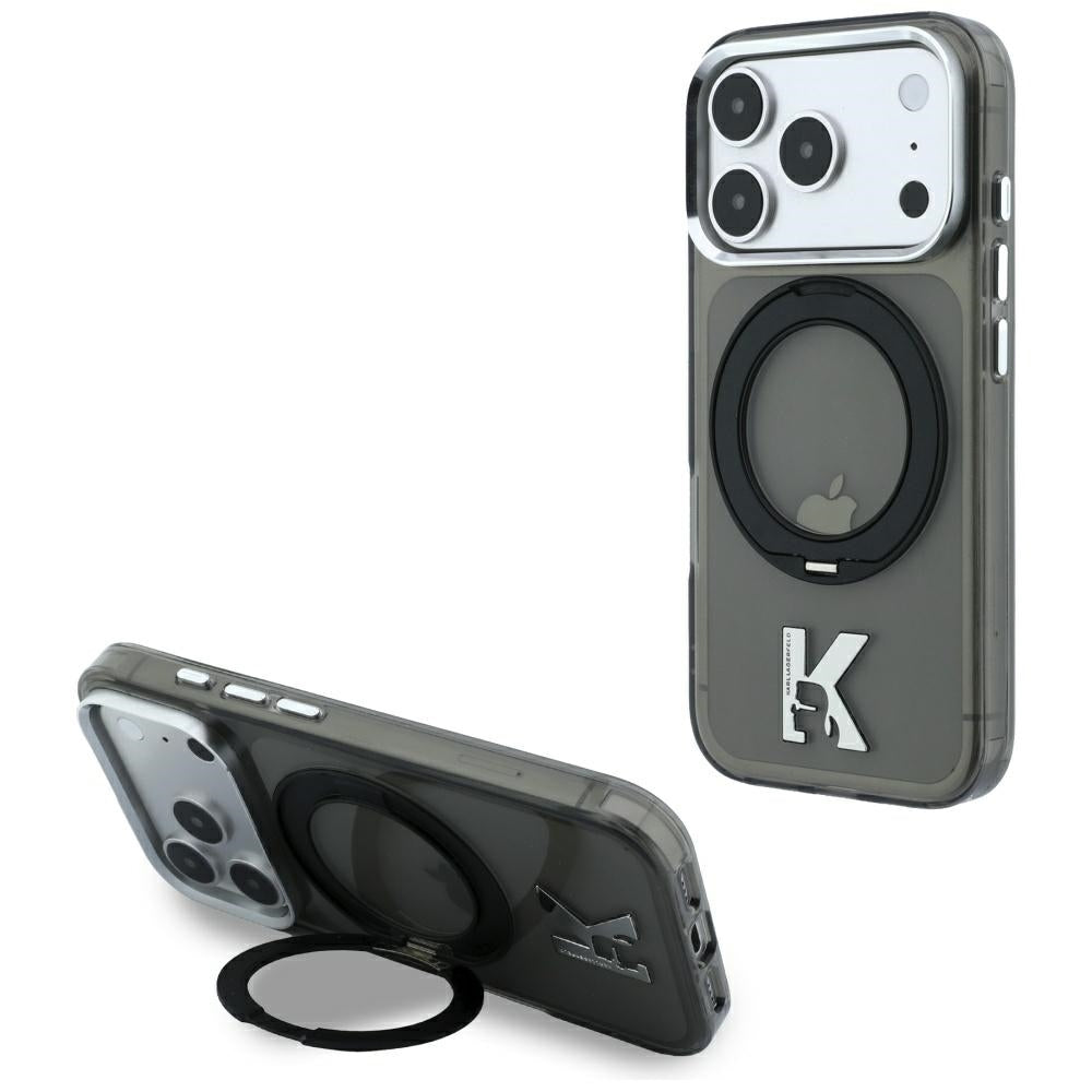 Karl Lagerfeld iPhone 17 Pro Max/iPhone 18 Pro Max Skal Ring Stand Kameo Svart