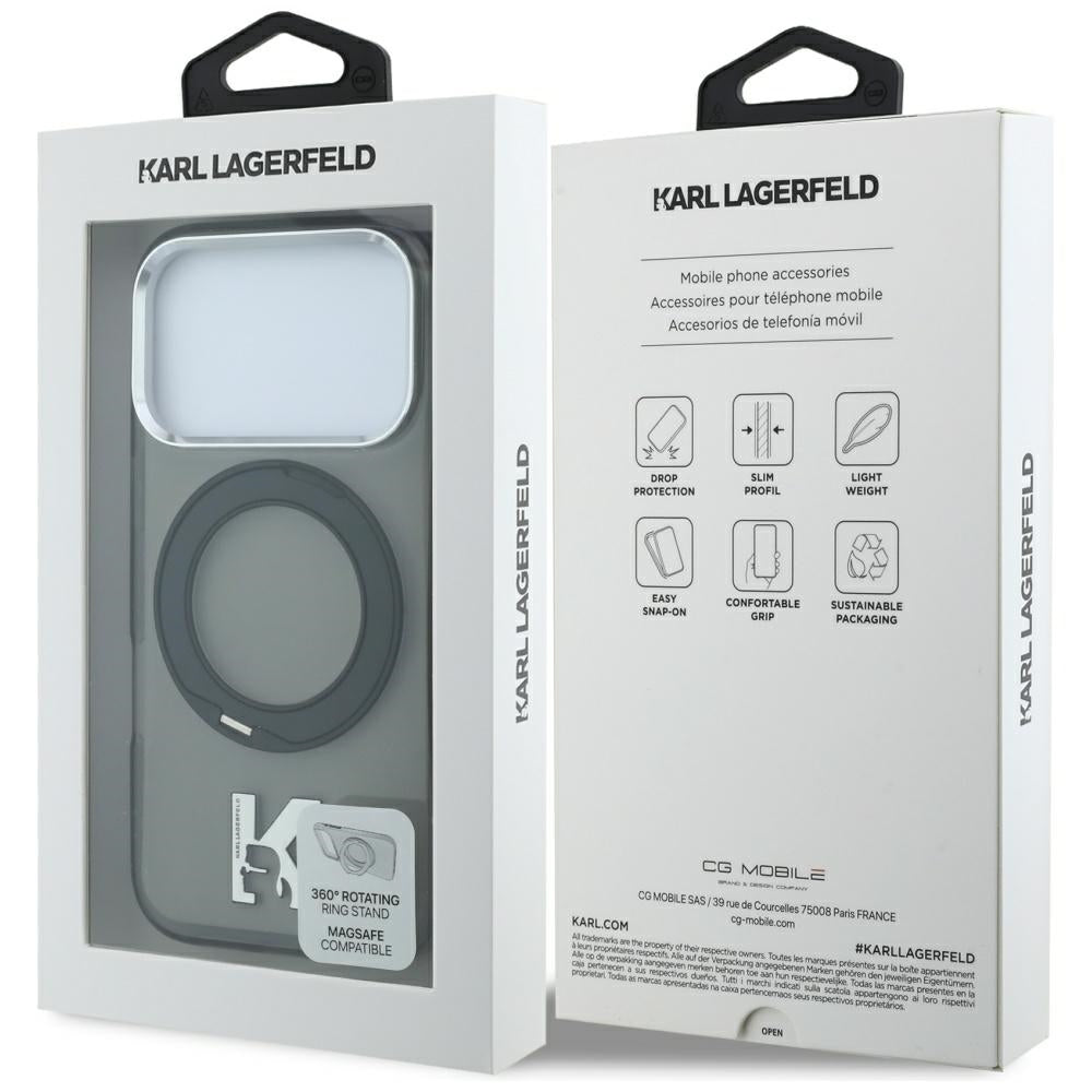 Karl Lagerfeld iPhone 17 Pro Max/iPhone 18 Pro Max Skal Ring Stand Kameo Svart