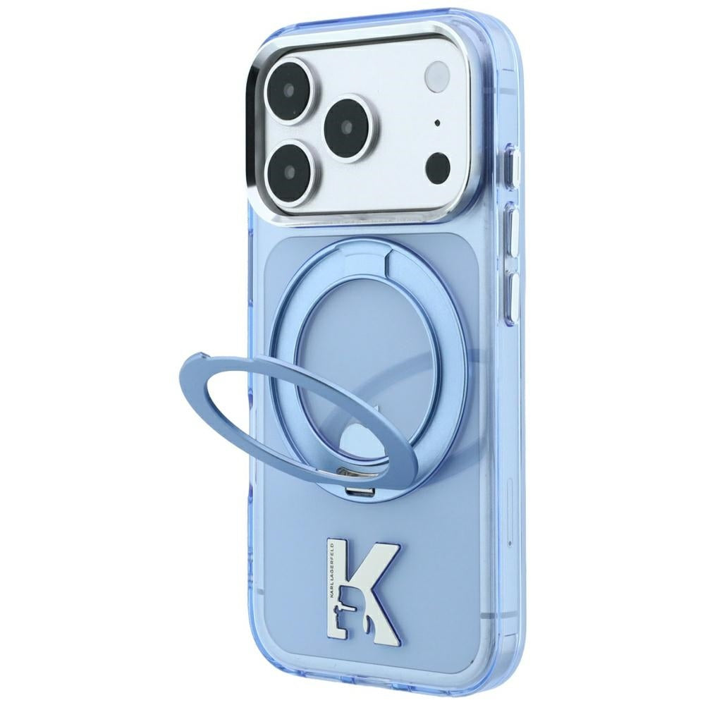 Karl Lagerfeld iPhone 17 Pro Max/iPhone 18 Pro Max Skal Ring Stand Kameo Blå
