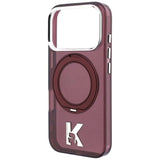 Karl Lagerfeld iPhone 17 Pro/iPhone 18 Pro Skal Ring Stand Kameo Burgundy