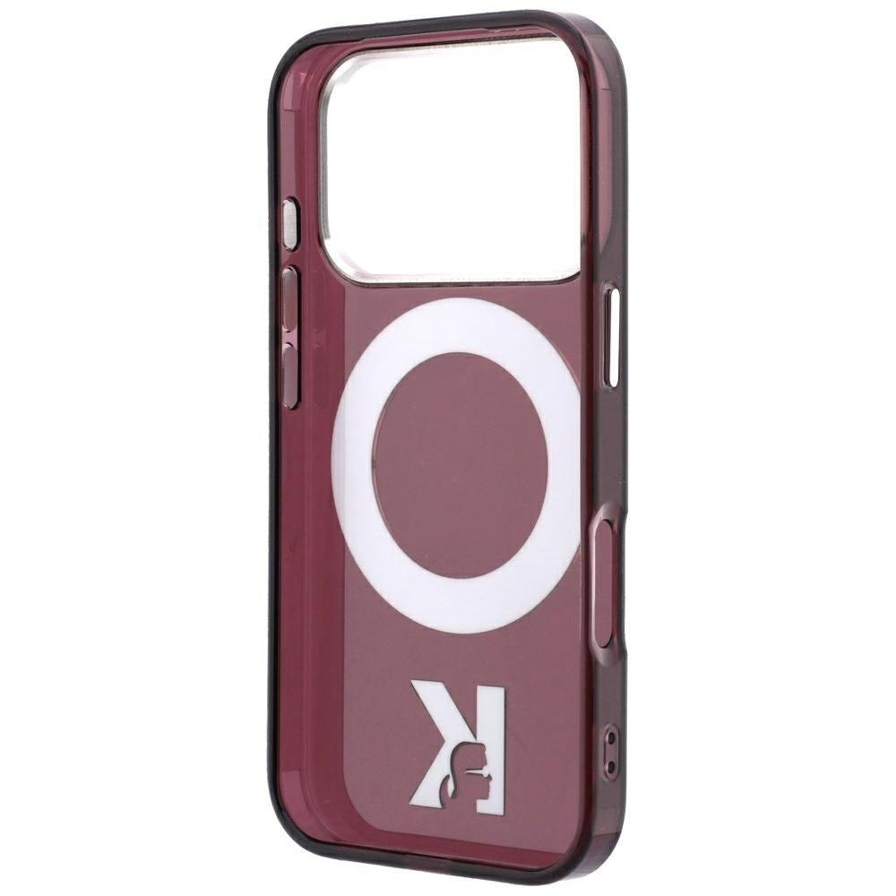 Karl Lagerfeld iPhone 17 Pro/iPhone 18 Pro Skal Ring Stand Kameo Burgundy