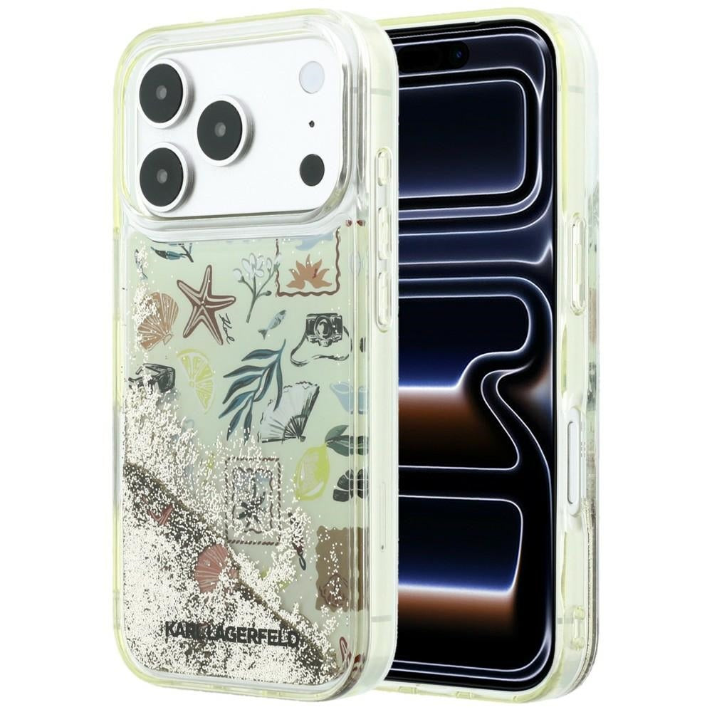 Karl Lagerfeld iPhone 17 Pro/iPhone 18 Pro Skal Liquid Glitter Beach Beige