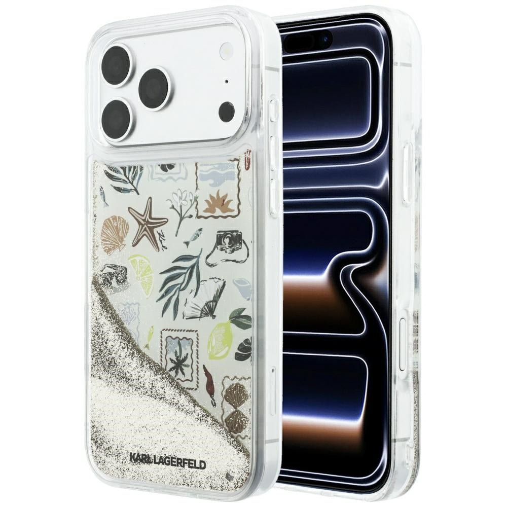 Karl Lagerfeld iPhone 17 Pro Max/iPhone 18 Pro Max Skal Liquid Glitter Beach Beige