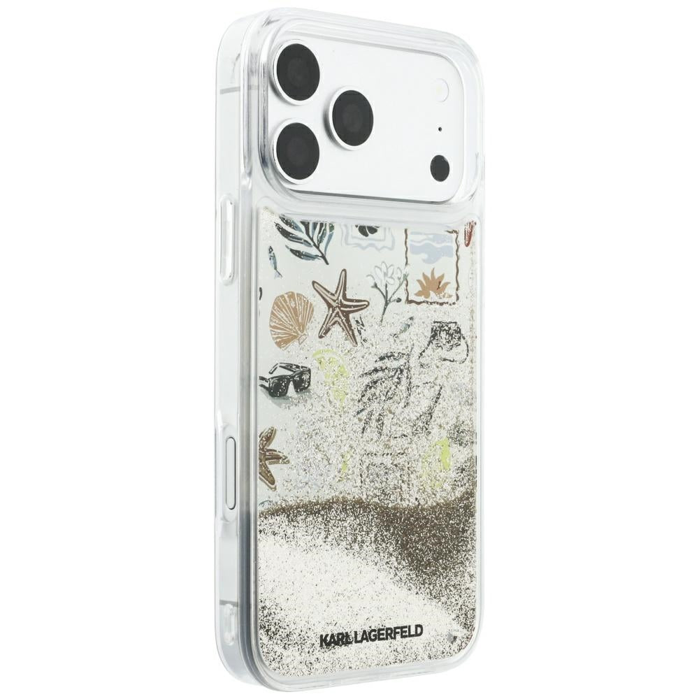 Karl Lagerfeld iPhone 17 Pro Max/iPhone 18 Pro Max Skal Liquid Glitter Beach Beige