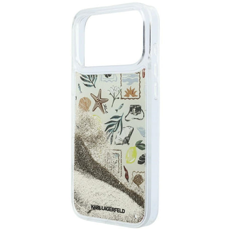 Karl Lagerfeld iPhone 17 Pro Max/iPhone 18 Pro Max Skal Liquid Glitter Beach Beige