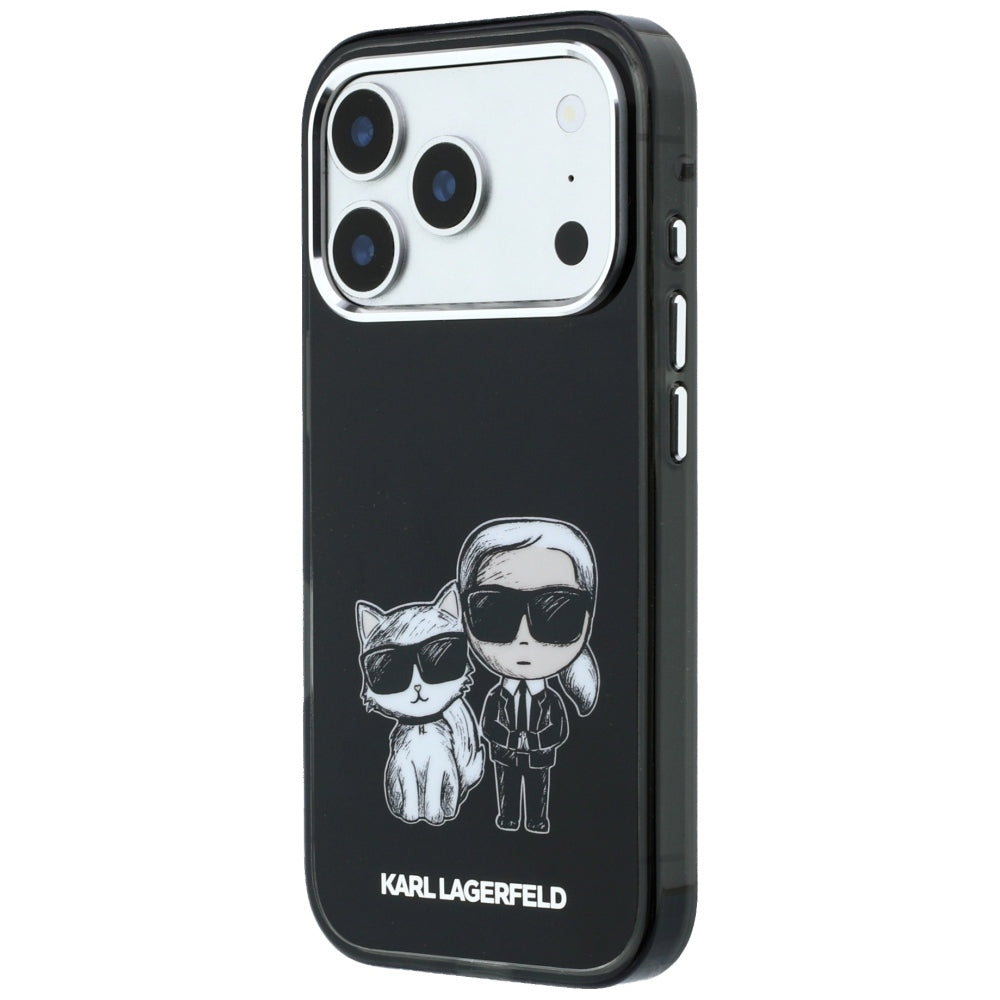 Karl Lagerfeld iPhone 17 Pro Max/iPhone 18 Pro Max Skal Karl & Choupette Sketch Svart
