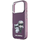 Karl Lagerfeld iPhone 17 Pro/iPhone 18 Pro Skal Karl & Choupette Sketch Burgundy