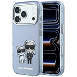 Karl Lagerfeld iPhone 17 Pro/iPhone 18 Pro Skal Karl & Choupette Sketch Blå