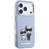 Karl Lagerfeld iPhone 17 Pro/iPhone 18 Pro Skal Karl & Choupette Sketch Blå