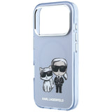 Karl Lagerfeld iPhone 17 Pro/iPhone 18 Pro Skal Karl & Choupette Sketch Blå