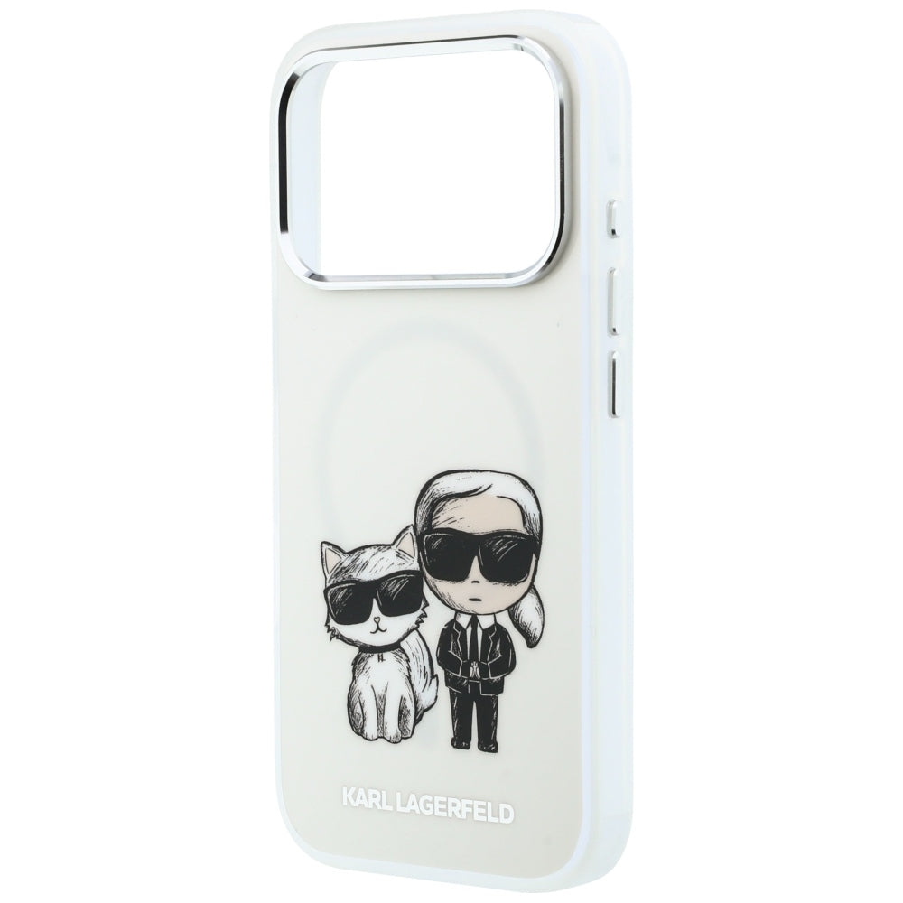 Karl Lagerfeld iPhone 17 Pro/iPhone 18 Pro Skal Karl & Choupette Sketch Beige