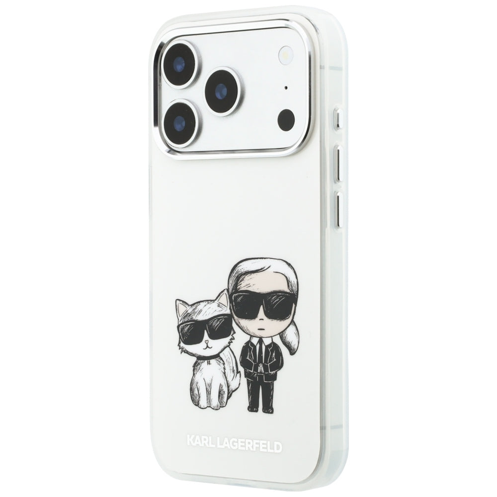 Karl Lagerfeld iPhone 17 Pro Max/iPhone 18 Pro Max Skal Karl & Choupette Sketch Beige