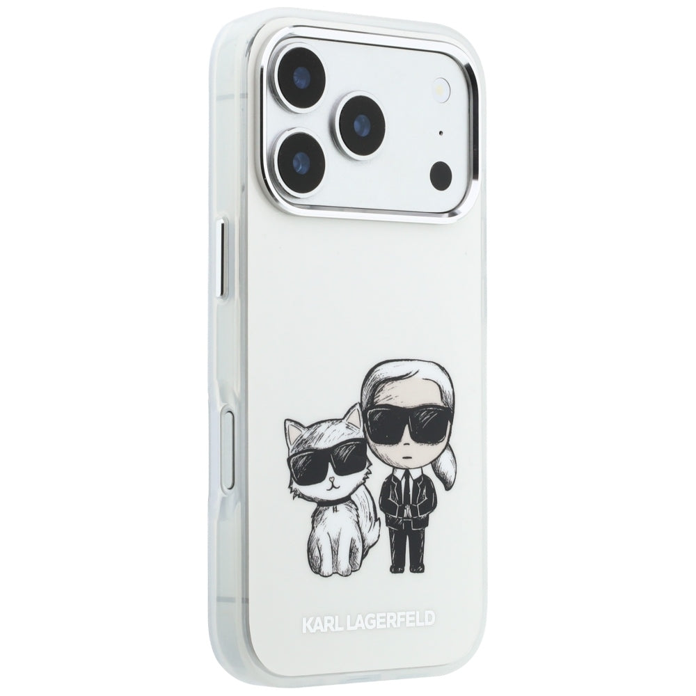 Karl Lagerfeld iPhone 17 Pro Max/iPhone 18 Pro Max Skal Karl & Choupette Sketch Beige