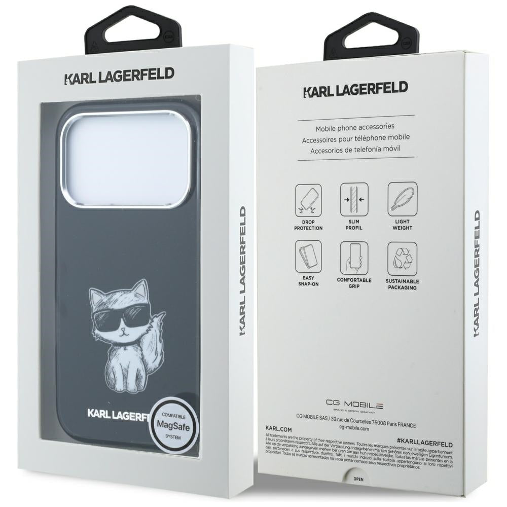 Karl Lagerfeld iPhone 17 Pro/iPhone 18 Pro Skal Choupette Sketch Svart