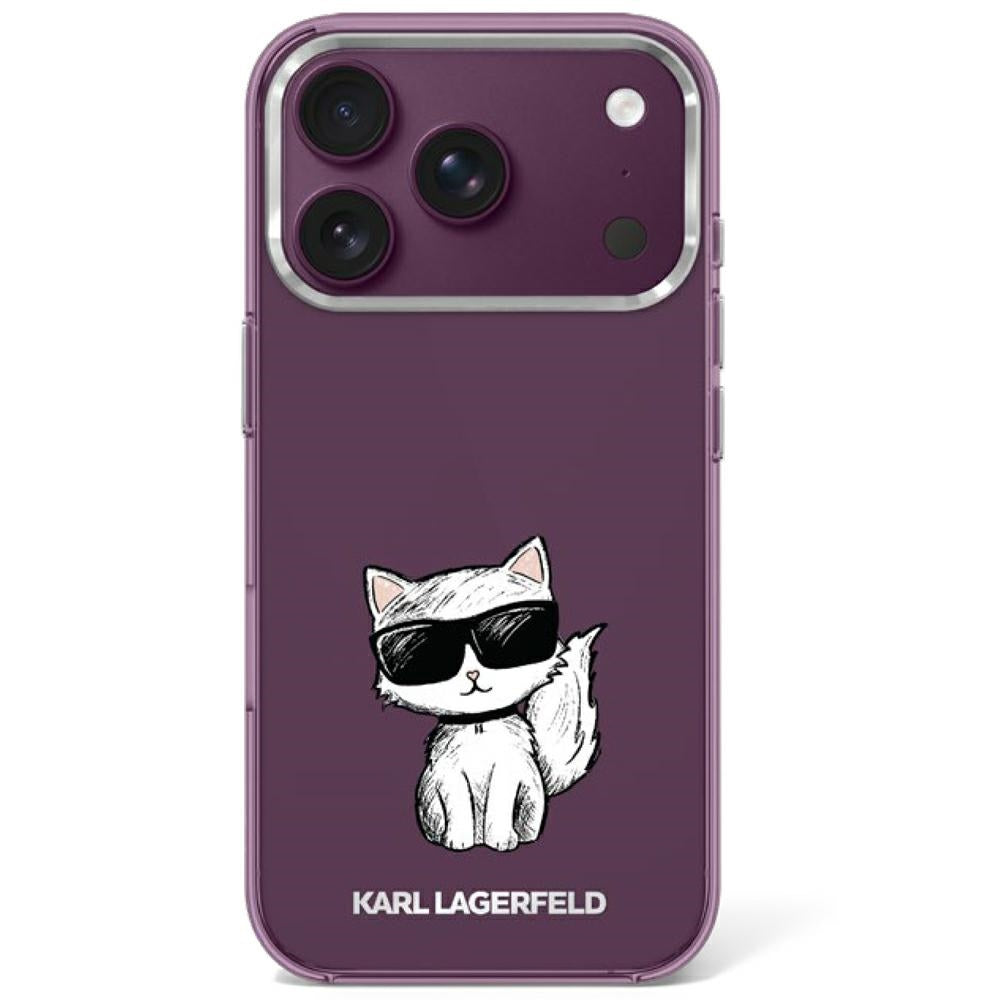 Karl Lagerfeld iPhone 17 Pro/iPhone 18 Pro Skal Choupette Sketch Burgundy