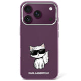 Karl Lagerfeld iPhone 17 Pro/iPhone 18 Pro Skal Choupette Sketch Burgundy