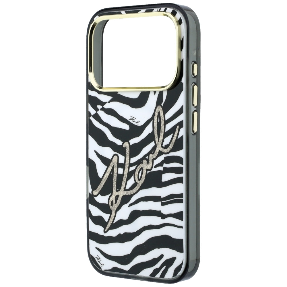 Karl Lagerfeld iPhone 17 Pro/iPhone 18 Pro Skal Zebra Glitter Guld
