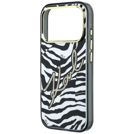 Karl Lagerfeld iPhone 17 Pro Max/iPhone 18 Pro Max Skal Zebra Glitter Guld