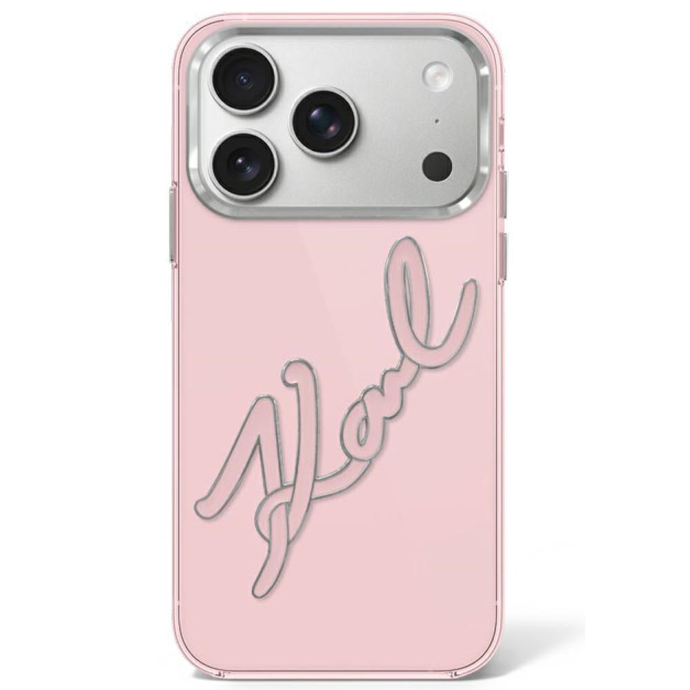 Karl Lagerfeld iPhone 17 Pro/iPhone 18 Pro Skal Big Signature Rosa
