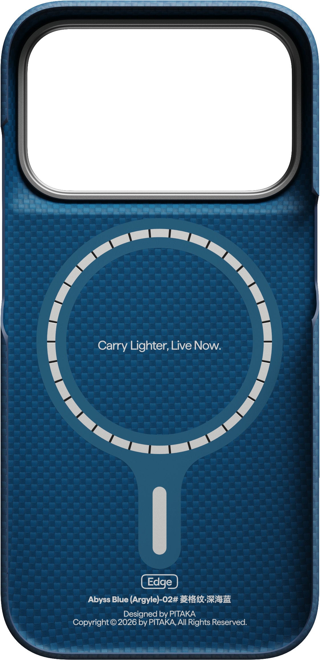 Pitaka iPhone 17 Pro/iPhone 18 Pro Skal Edge MagSafe Argyle Abyss Blue