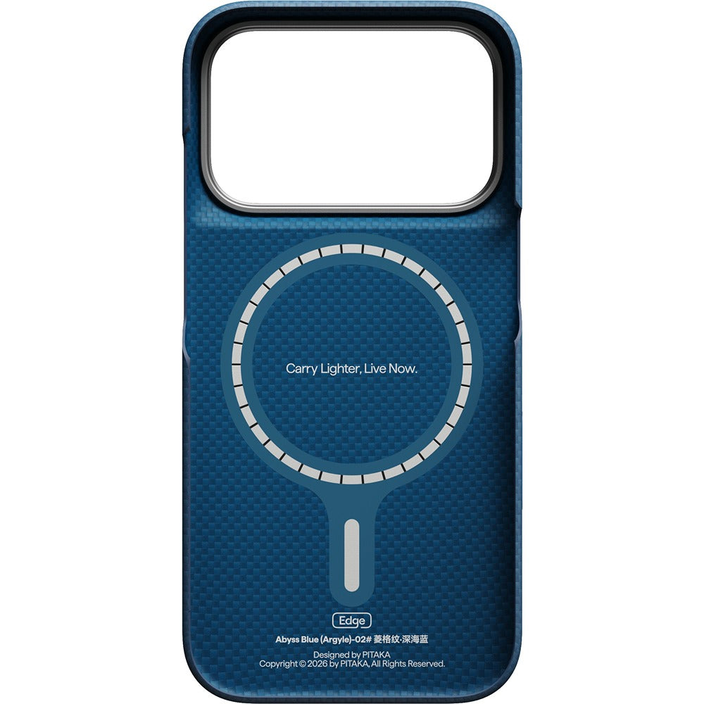 Pitaka iPhone 17 Pro/iPhone 18 Pro Skal Edge MagSafe Argyle Abyss Blue