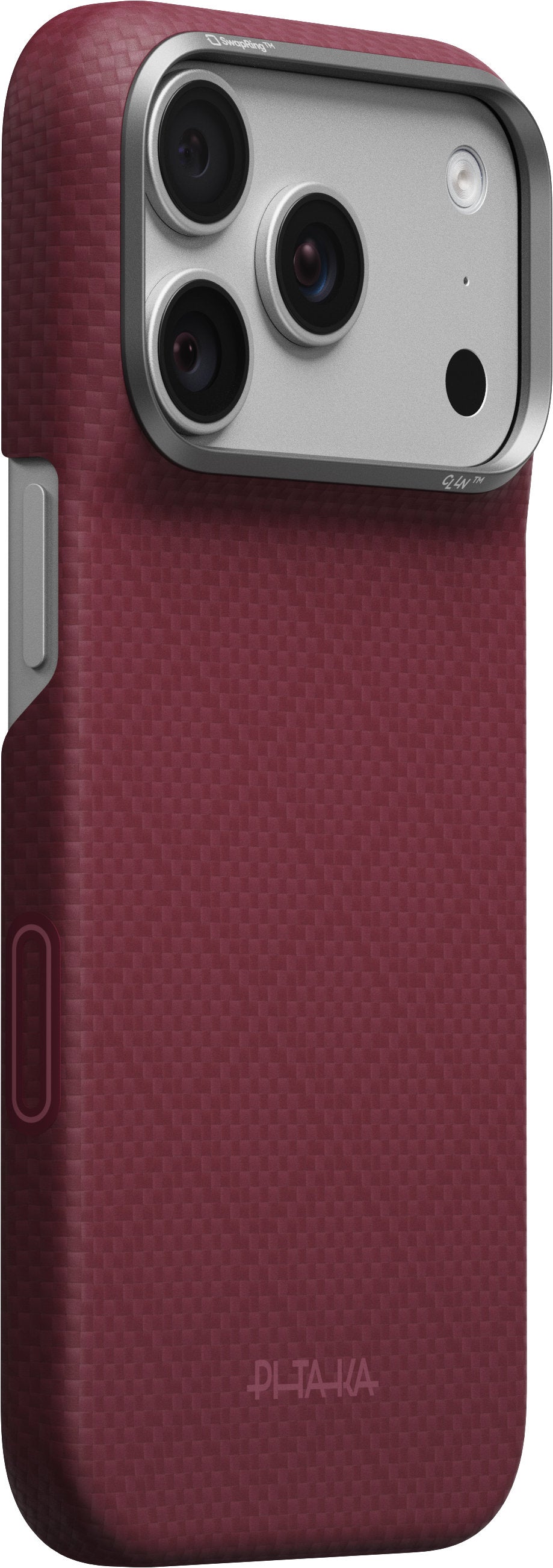 Pitaka iPhone 17 Pro/iPhone 18 Pro Skal Edge MagSafe Argyle Burgundy