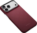 Pitaka iPhone 17 Pro Max/iPhone 18 Pro Max Skal Edge MagSafe Argyle Burgundy