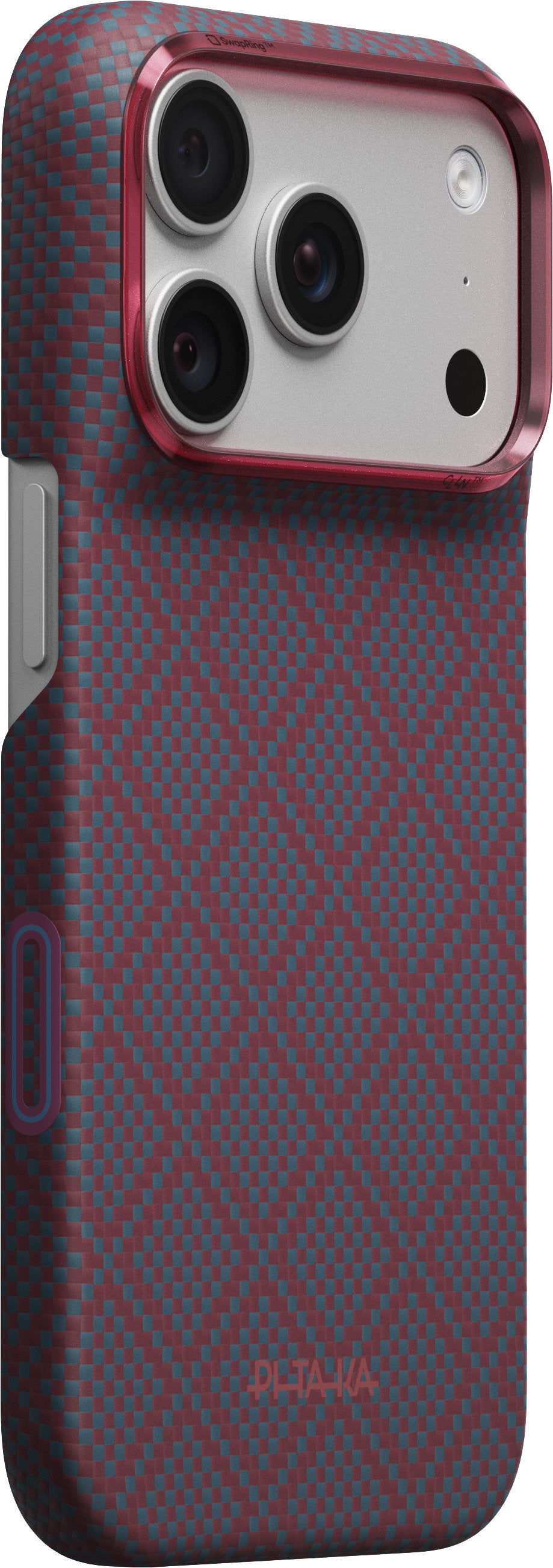 Pitaka iPhone 17 Pro/iPhone 18 Pro Skal Edge MagSafe Argyle Blue's Red