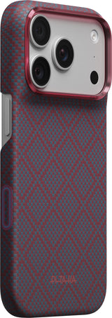 Pitaka iPhone 17 Pro/iPhone 18 Pro Skal Edge MagSafe Argyle Blue's Red