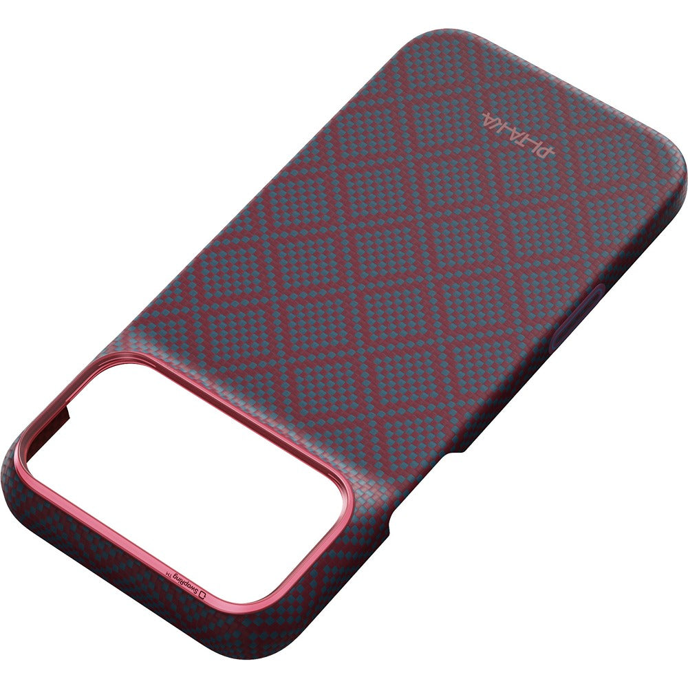 Pitaka iPhone 17 Pro Max/iPhone 18 Pro Max Skal Edge MagSafe Argyle Blue's Red