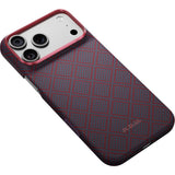 Pitaka iPhone 17 Pro Max/iPhone 18 Pro Max Skal Edge MagSafe Argyle Blue's Red