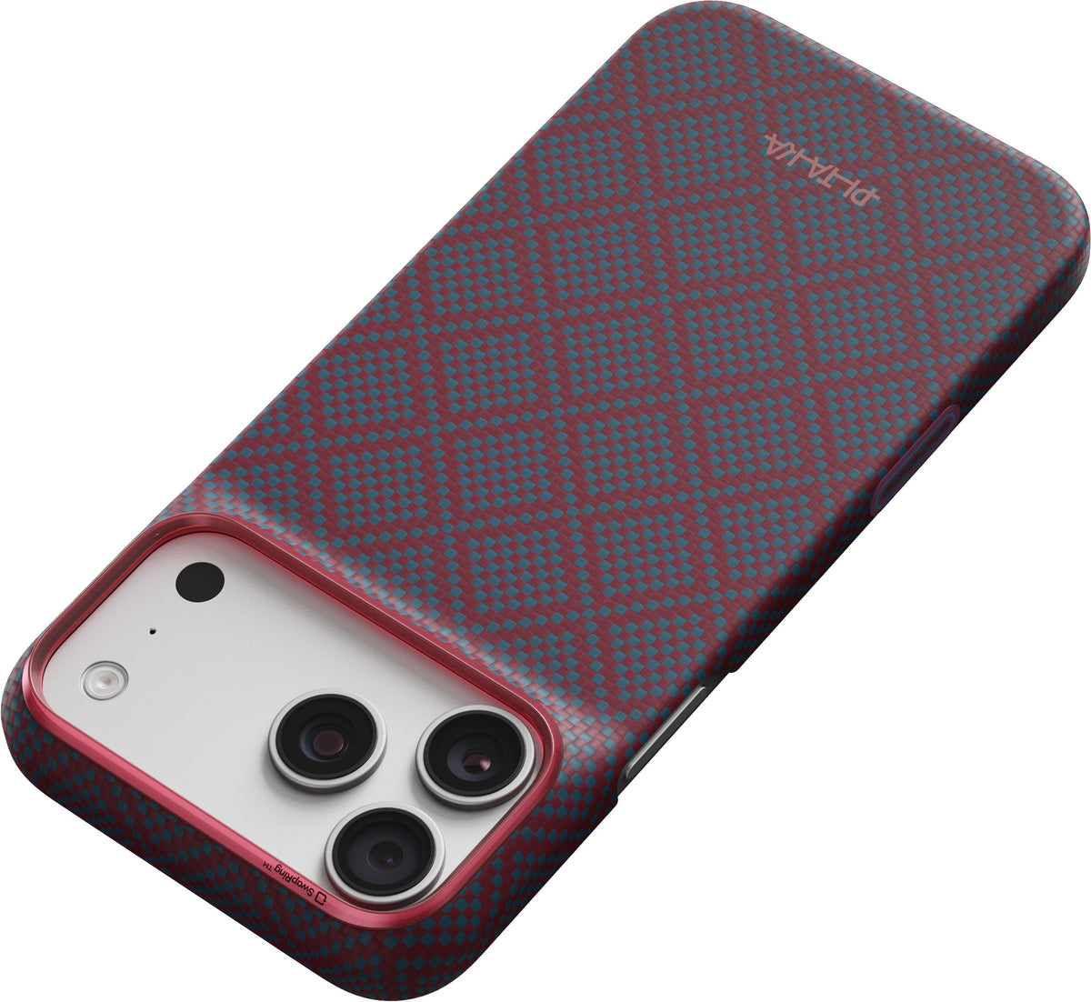 Pitaka iPhone 17 Pro Max/iPhone 18 Pro Max Skal Edge MagSafe Argyle Blue's Red