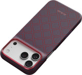 Pitaka iPhone 17 Pro Max/iPhone 18 Pro Max Skal Edge MagSafe Argyle Blue's Red