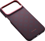 Pitaka iPhone 17 Pro Max/iPhone 18 Pro Max Skal Edge MagSafe Argyle Blue's Red