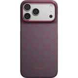 Pitaka iPhone 17 Pro Max/iPhone 18 Pro Max Skal Edge MagSafe Argyle Blue's Red