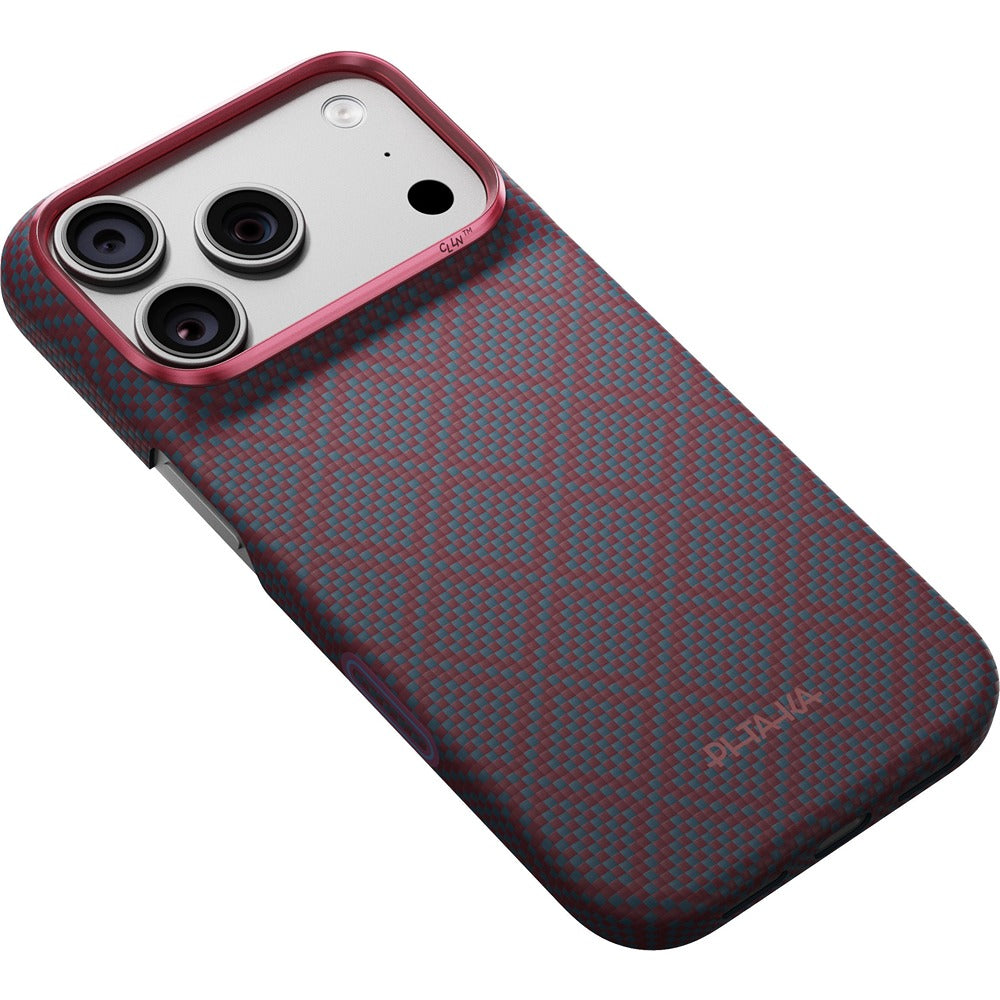 Pitaka iPhone 17 Pro/iPhone 18 Pro Skal Edge MagSafe Argyle Blue's Red