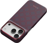 Pitaka iPhone 17 Pro/iPhone 18 Pro Skal Edge MagSafe Argyle Blue's Red